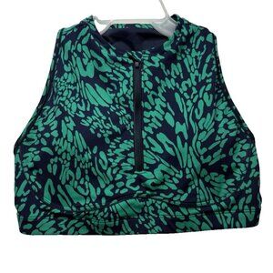 Sweaty Betty Power Contour Zip Sports Bra Blue Green Butterfly Print Sz M Medium